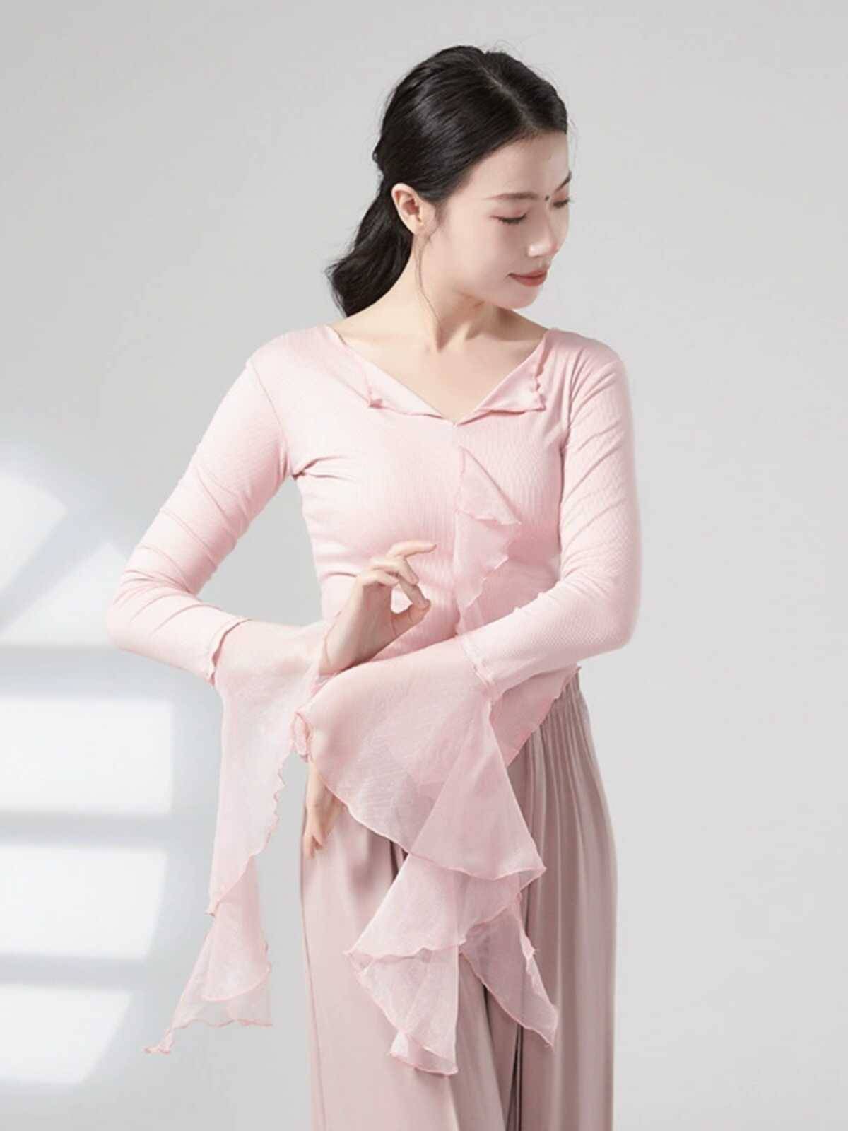 Classical dance exercise service female adult long -sleeved dance service Chinese modern national dance base training uniform dancing performance clothing