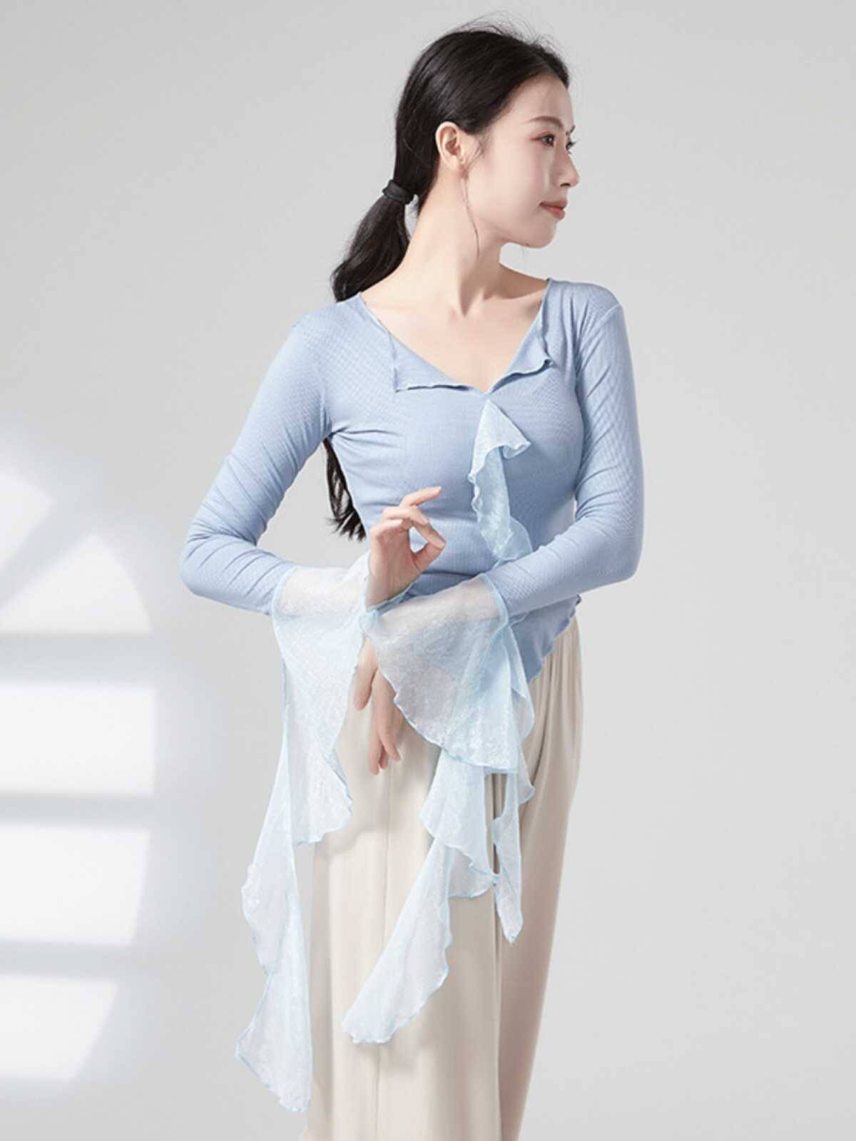 Classical dance exercise service female adult long -sleeved dance service Chinese modern national dance base training uniform dancing performance clothing