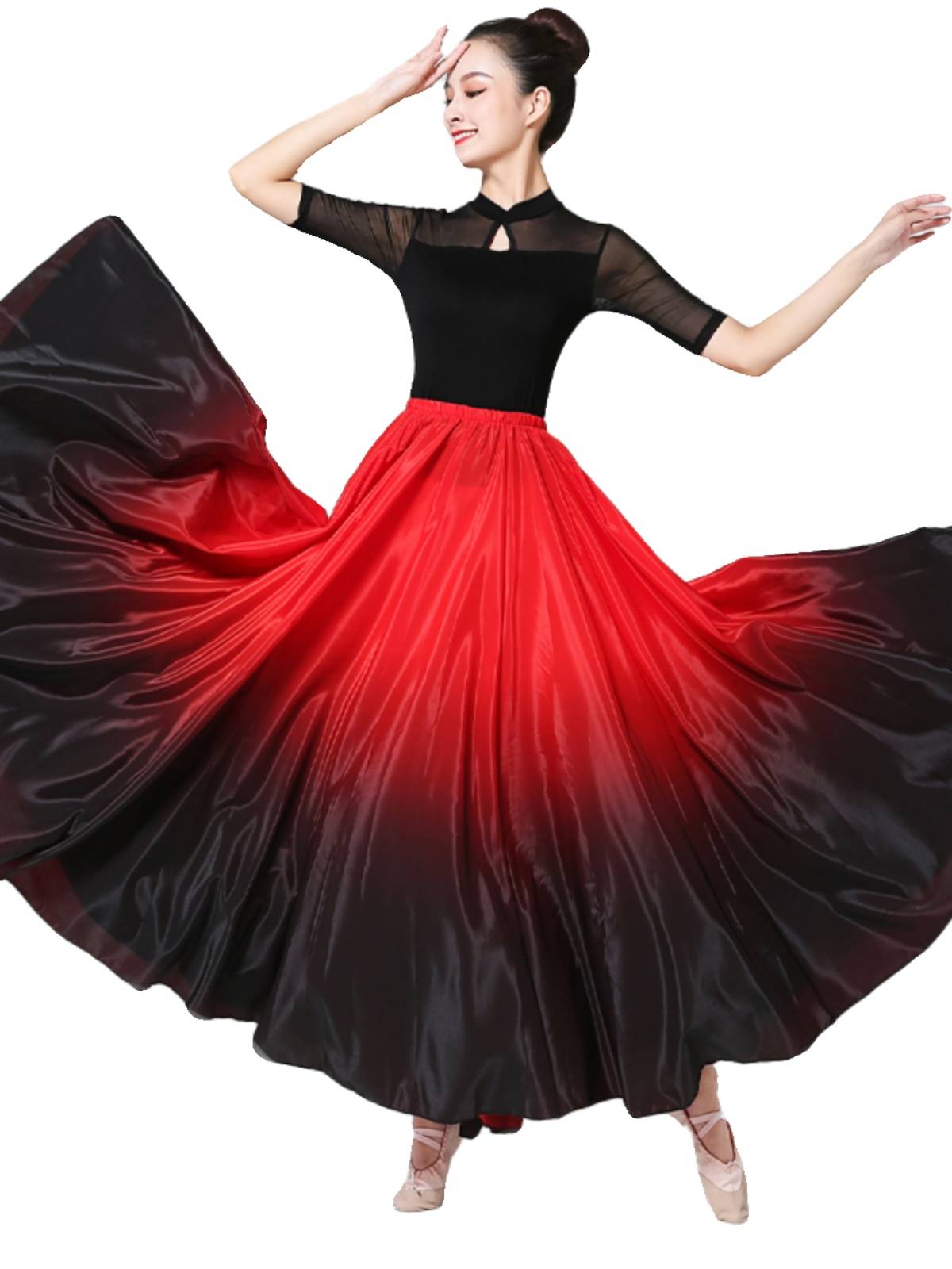 Xinjiang Uygur national dance service female elegant half skirt gradient color female minority performance service