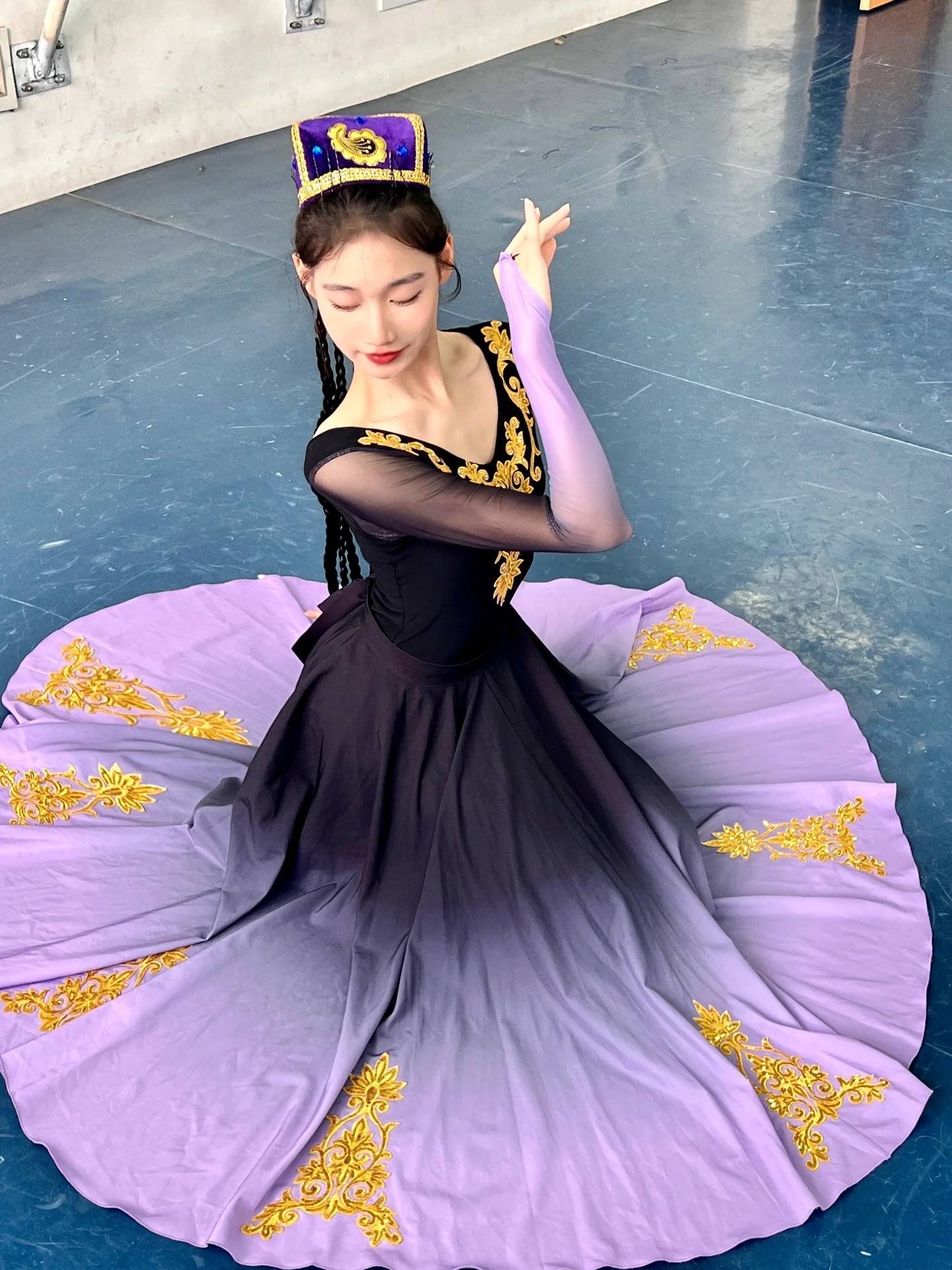 Unexical dance clothing big skirt practice skirt test grade national clothing women's clothing Xinjiang dance performance clothing