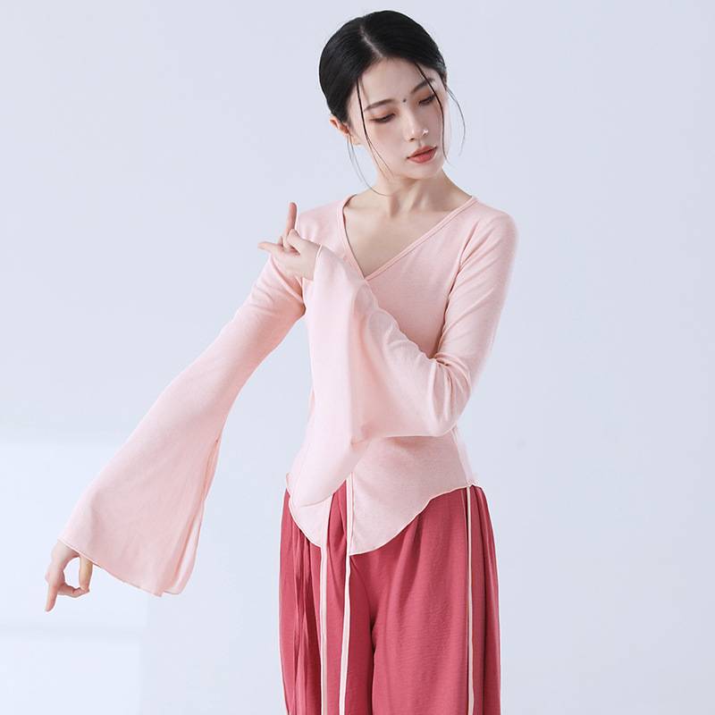 Classical Dance Modern Dance Fork Far Fun Sleeve Chinese National Style Dance Bottom Shirt Different Founded Training Female Women