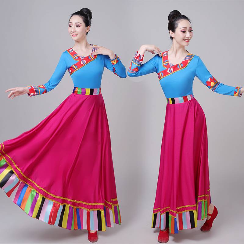 New Tibetan Dance Performance Clothing Mongolian Clothing Female Ethnic Union Clothing Adult Tibetan Square Dance Sleeve