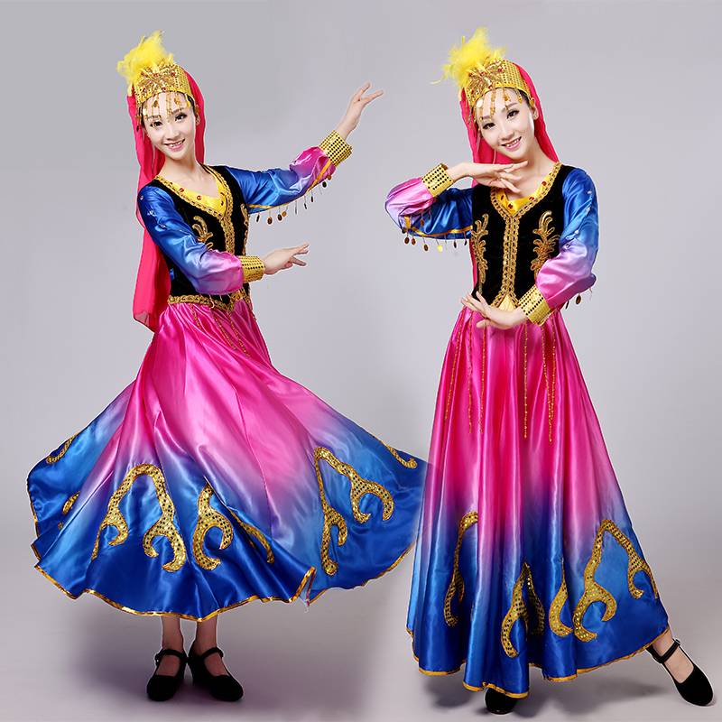 Xinjiang Dance Clothing Performance Service Server Men and Women's Adult Plaza Dance Hui Performance Series Uighurs Big Skirt