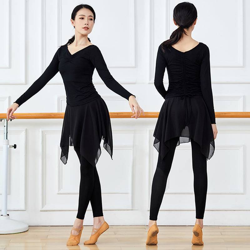 Dance practice suit set female adult modern dancing clothing shape Chinese classical teacher national dance clothing skirt pants