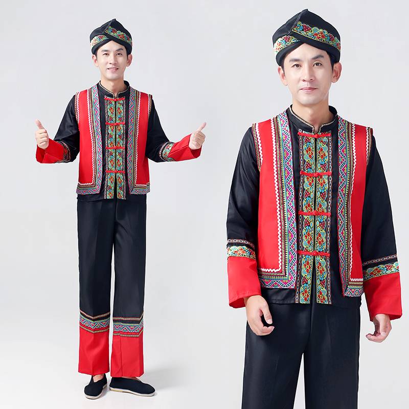 Miao Zhuang new men's ethnic minority dance service Yi Tujia Yao performance clothing adult performance clothing