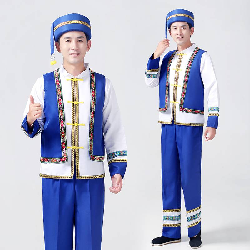 Miao Zhuang new men's ethnic minority dance service Yi Tujia Yao performance clothing adult performance clothing