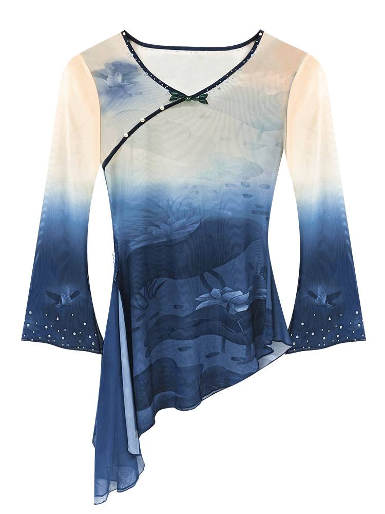 Classical Dance Clothing Female Dance Practice Services Clothing Modern Ethnic Stone Arts Examination Server Chinese Dance