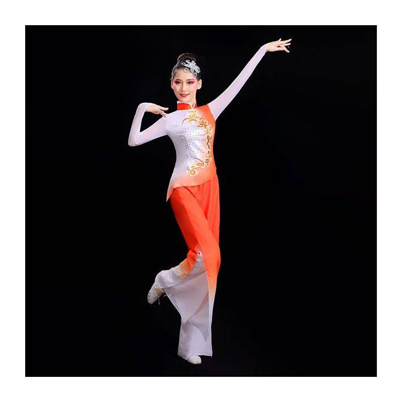 Douyin same Yangge performed a female adult 2024W new elegant fan dance national dance service middle -aged and elderly