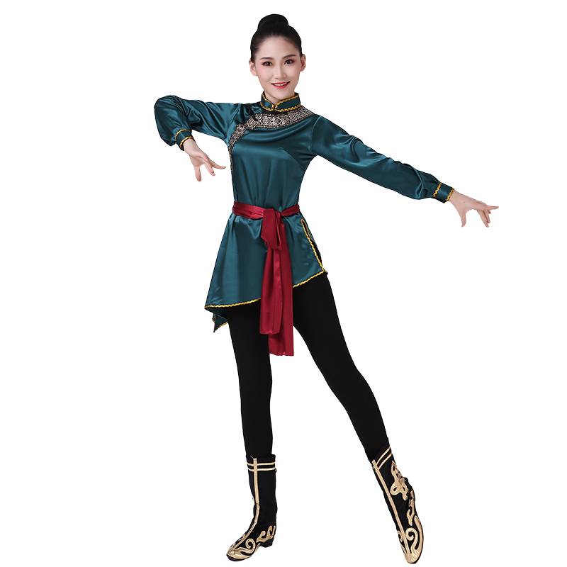 Mongolian dance dressgirl, modern ethnic minority dance troupe, Mongolian female performance examination