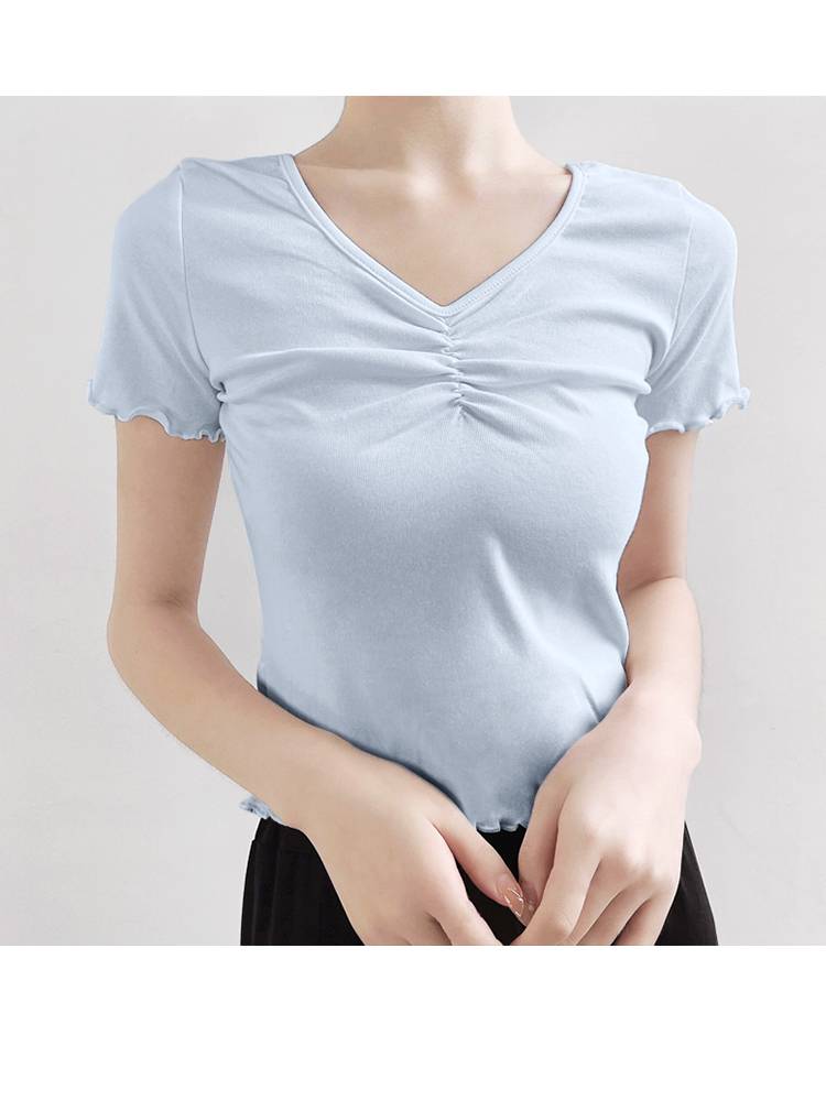 Dance service short -sleeved ethnic dance -shaped body practice clothes pure cotton -shaped sportswear modern dance art test dance exercise uniform