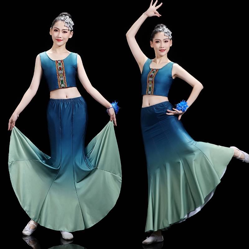 Dai clothing female West Shuang version suite 2024 new ethnic minority clothing art test dance adult half body skirt