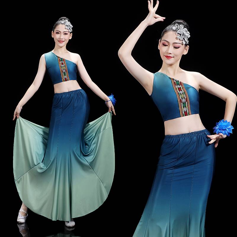 Dai clothing female West Shuang version suite 2024 new ethnic minority clothing art test dance adult half body skirt