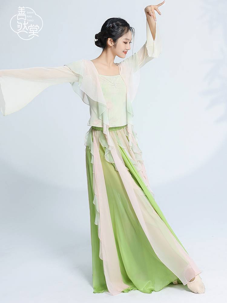 Shan Rantang Classical Dance Dance Clothes Top Chinese Dance Series Charming Delivery Dress Wide -leg Pants Performing Actress Performance Clothing