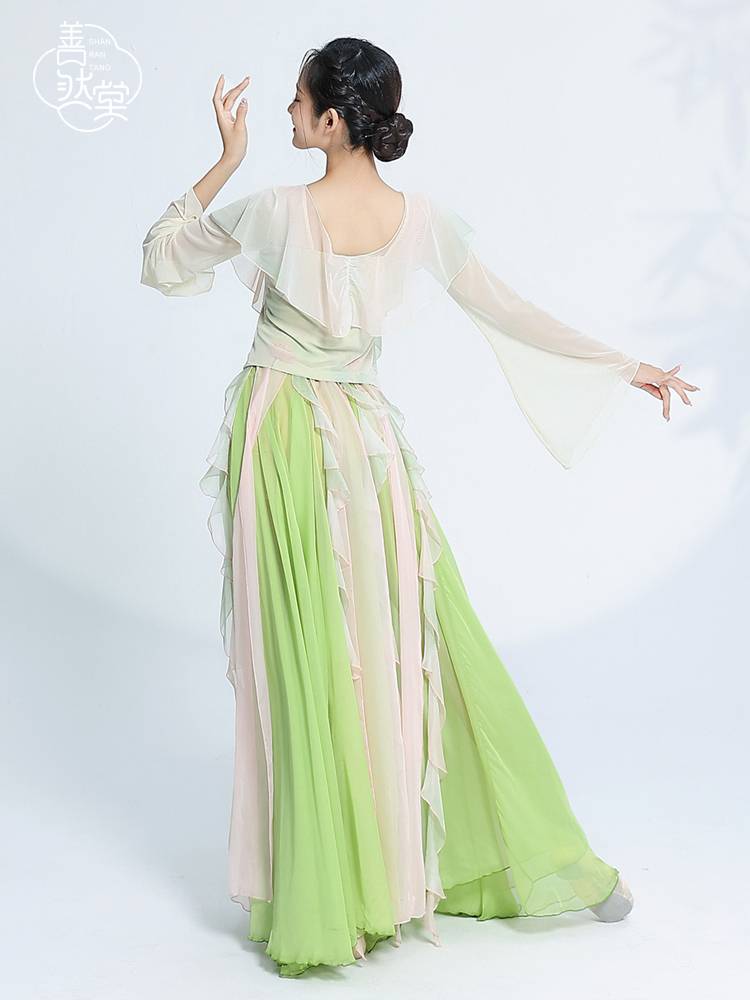 Shan Rantang Classical Dance Dance Clothes Top Chinese Dance Series Charming Delivery Dress Wide -leg Pants Performing Actress Performance Clothing