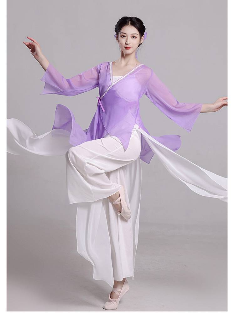 Classical dance practice service female female rhyme pearl pearl elegant gauze Chinese dance performance clothing national performance clothing