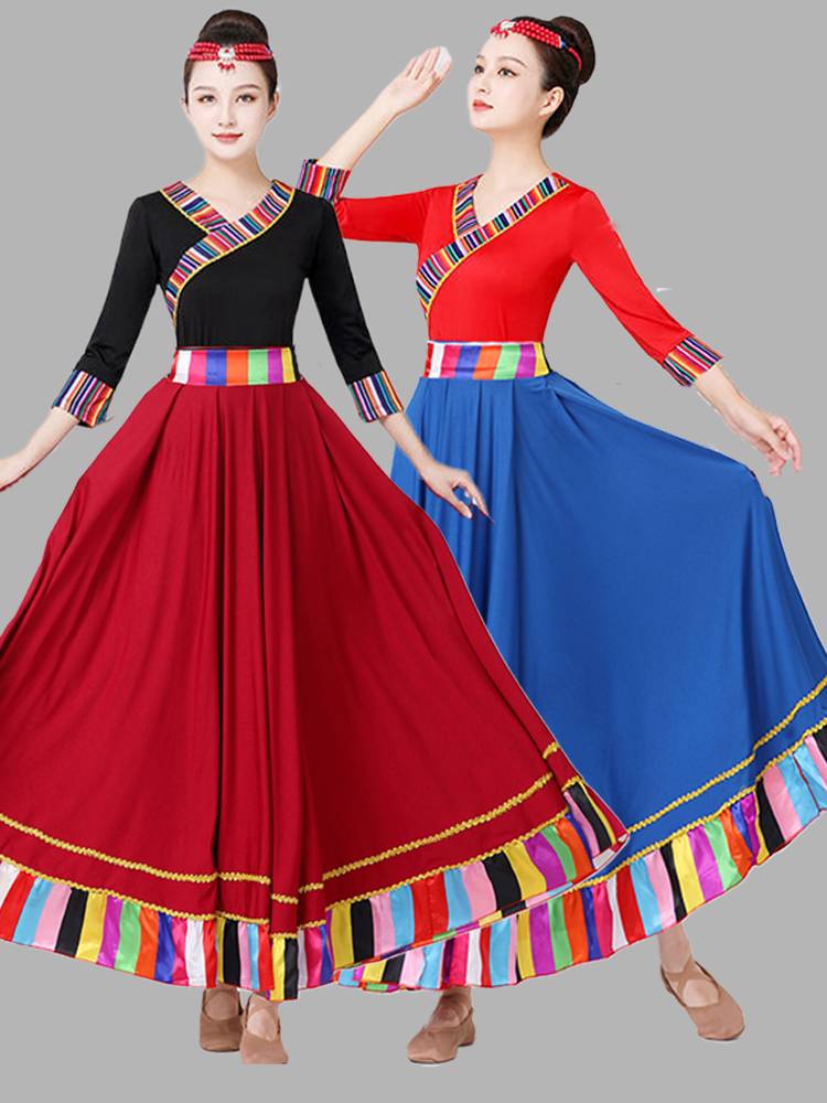 The Tibetan dance show with two pairs of a new national-style dress