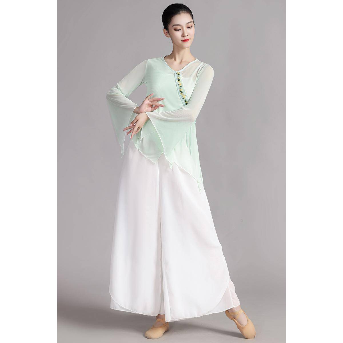 Classical dance clothing female elegant yoga practice service middle -aged and elderly national dance performance clothing body rhyme yae performance service