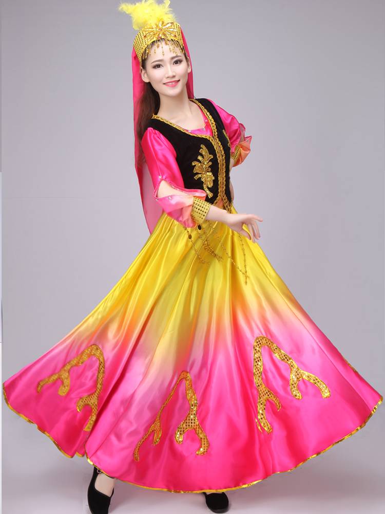Children's performance service 56 ethnic minority dance clothes Xinjiang Mongolian Tibetan Tibetan dragon dance lion dancing tall silk treasure performance service