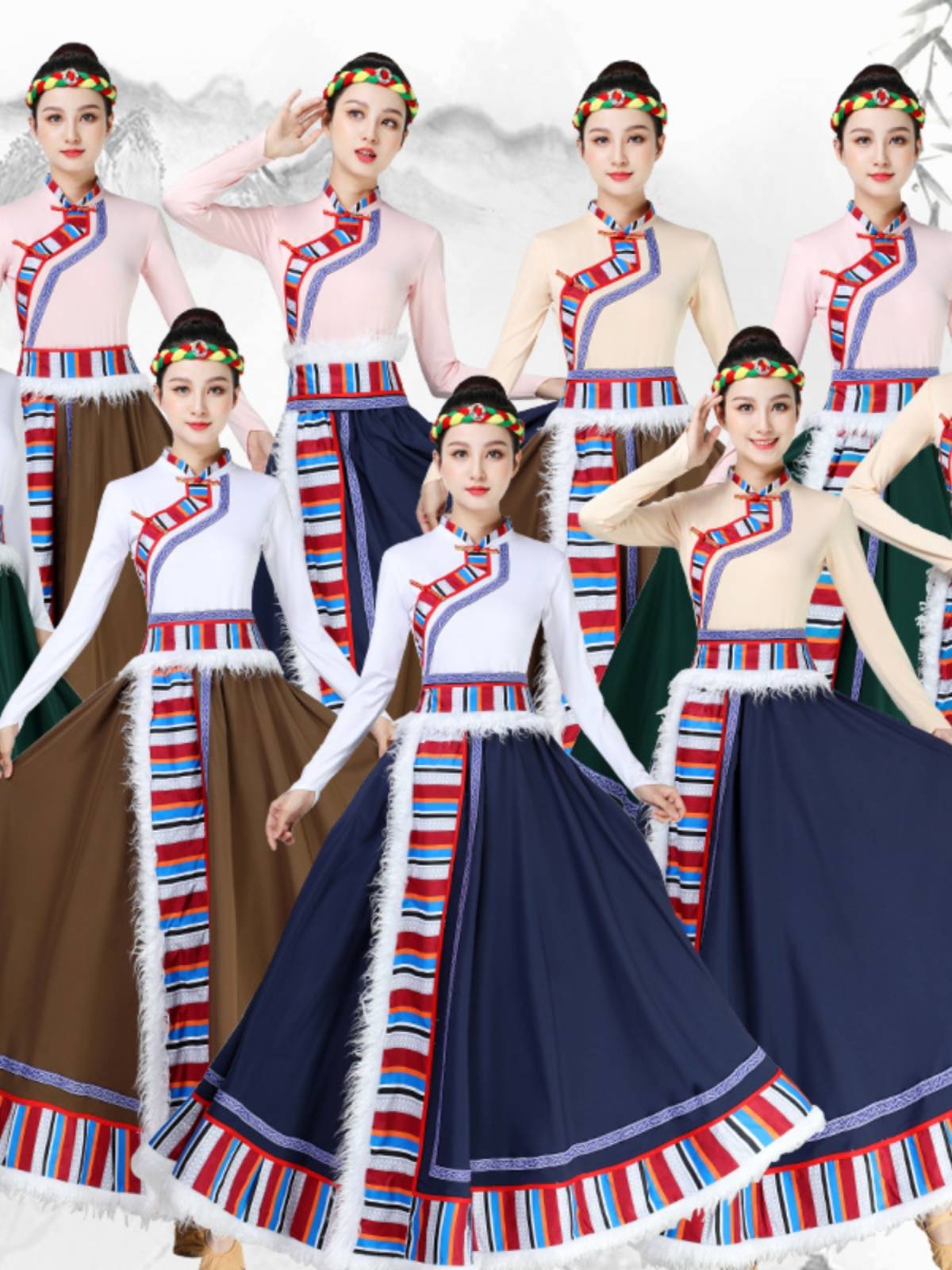 The Tibetan dance show for adult half-dressed women, wearing a Mongol dress