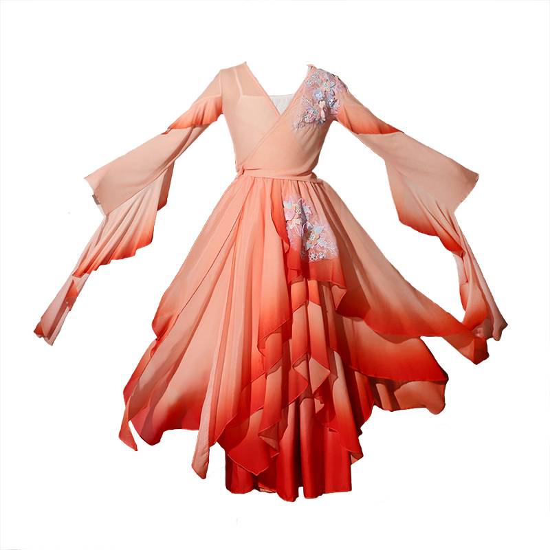 Children's Classical Dance Performance Series Flowing Girls Mountain Ghost Dance Practice Fan Dance Chinese Style National Dance Clothing