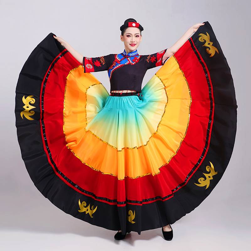 The new Yi dance suit performing the national dance big skirt, the festival washed the spring Hani baby dance clothing