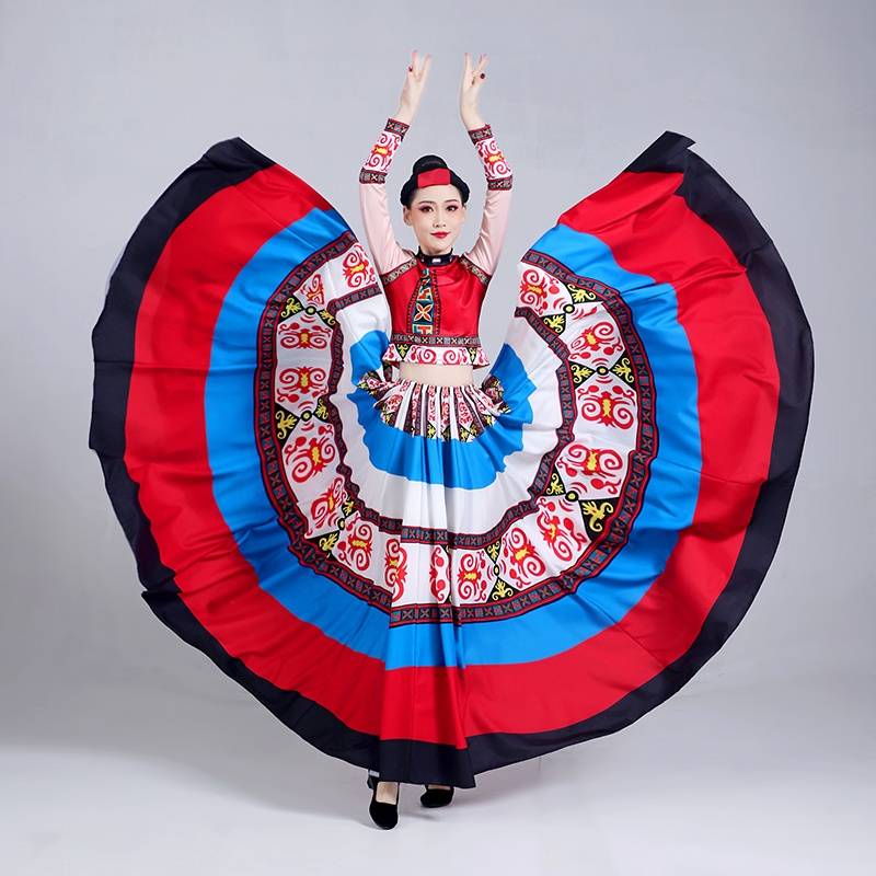 The new Yi dance suit performing the national dance big skirt, the festival washed the spring Hani baby dance clothing