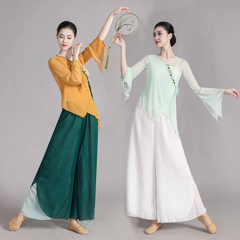 Classical dance clothing female elegant yoga practice service middle -aged and elderly national dance performance clothing body rhyme yae performance service