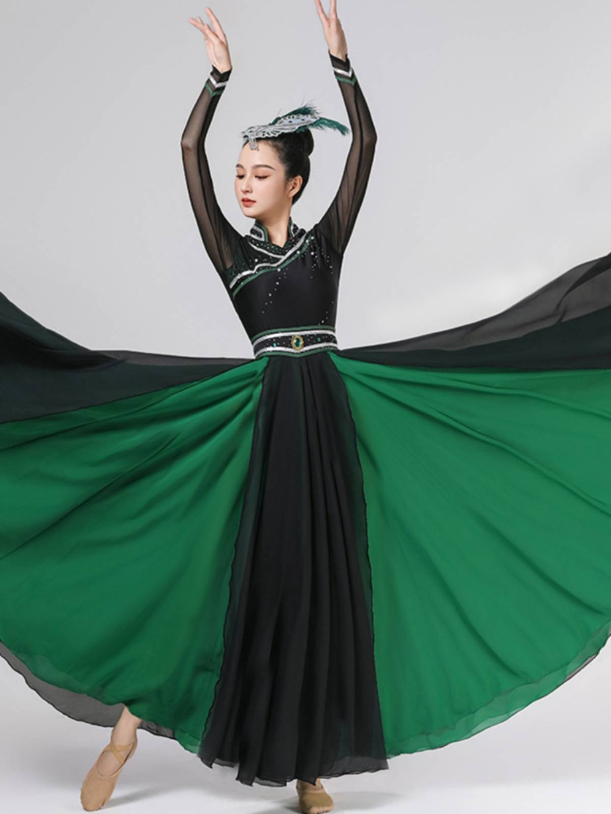 New Mongolian dance performance service women's art test large skirt modern national style classical stage performance skirt