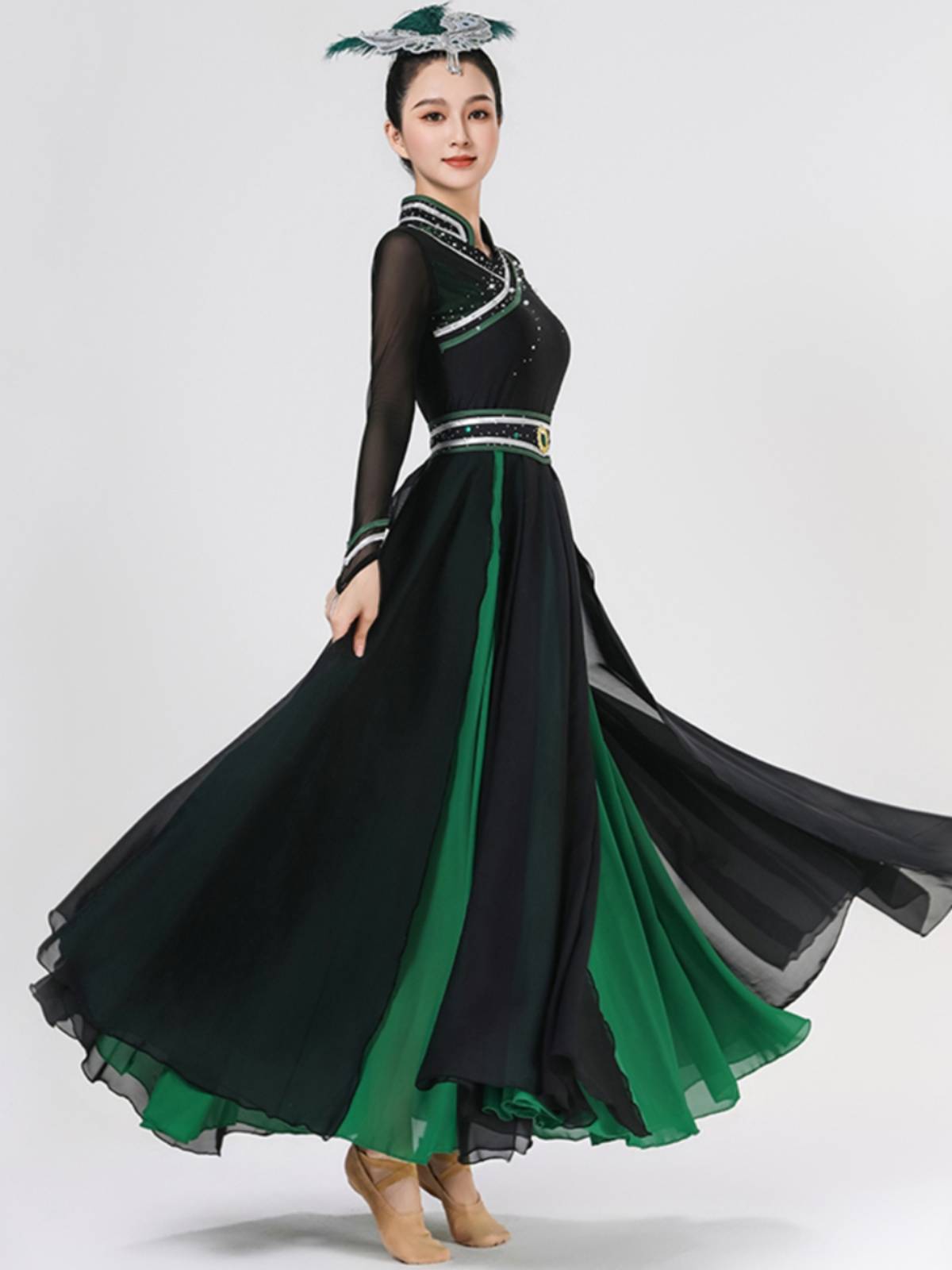New Mongolian dance performance service women's art test large skirt modern national style classical stage performance skirt