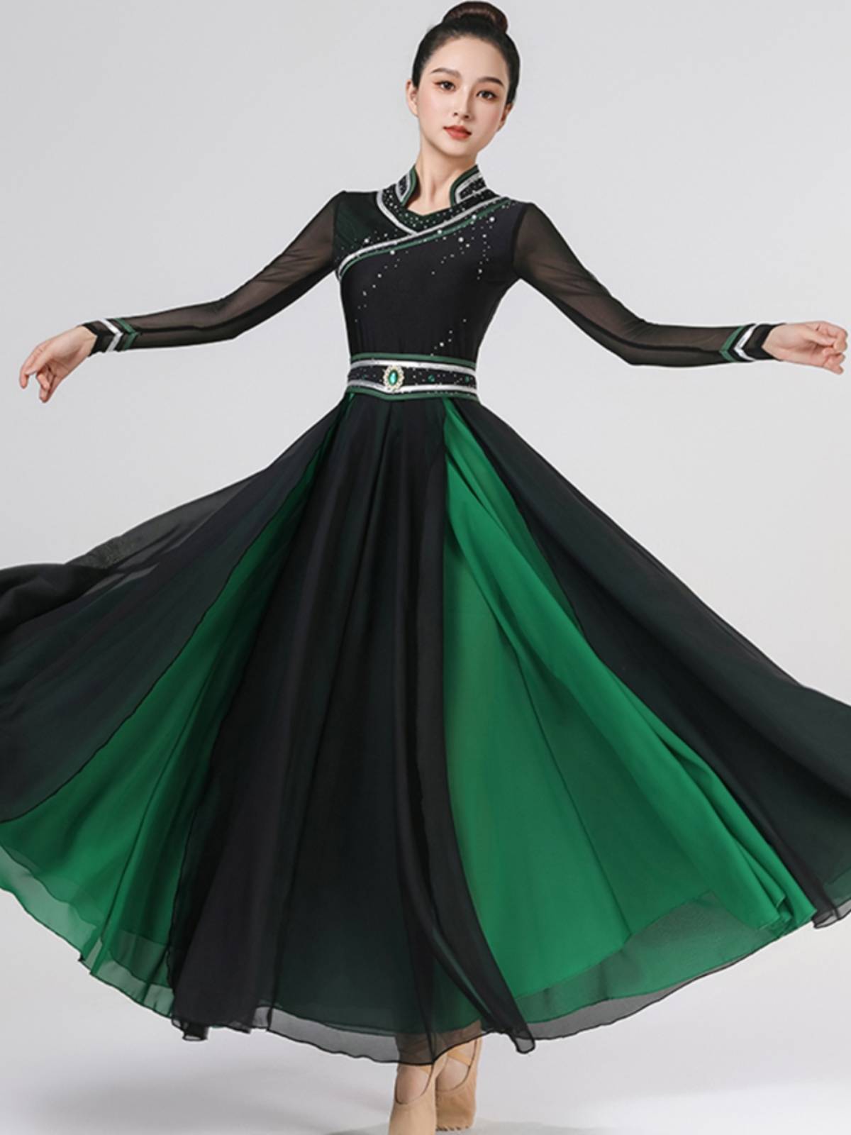 New Mongolian dance performance service women's art test large skirt modern national style classical stage performance skirt