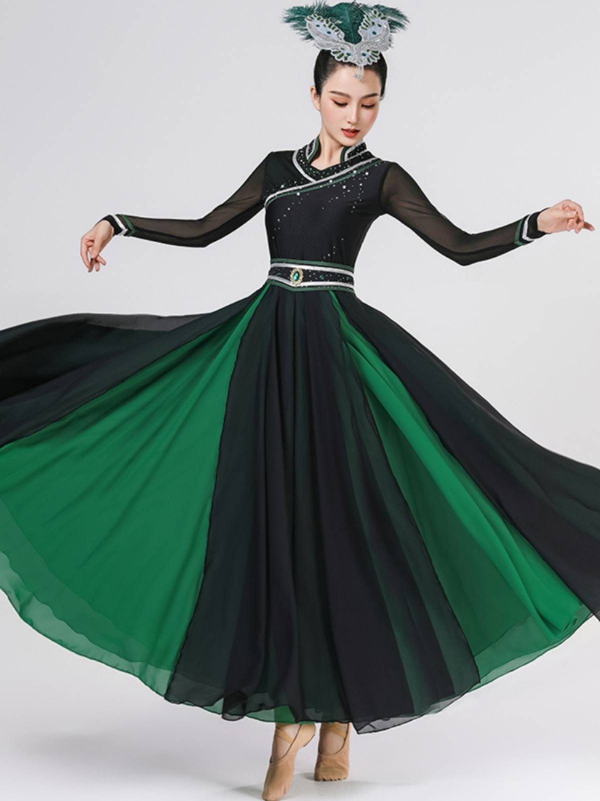 New Mongolian dance performance service women's art test large skirt modern national style classical stage performance skirt