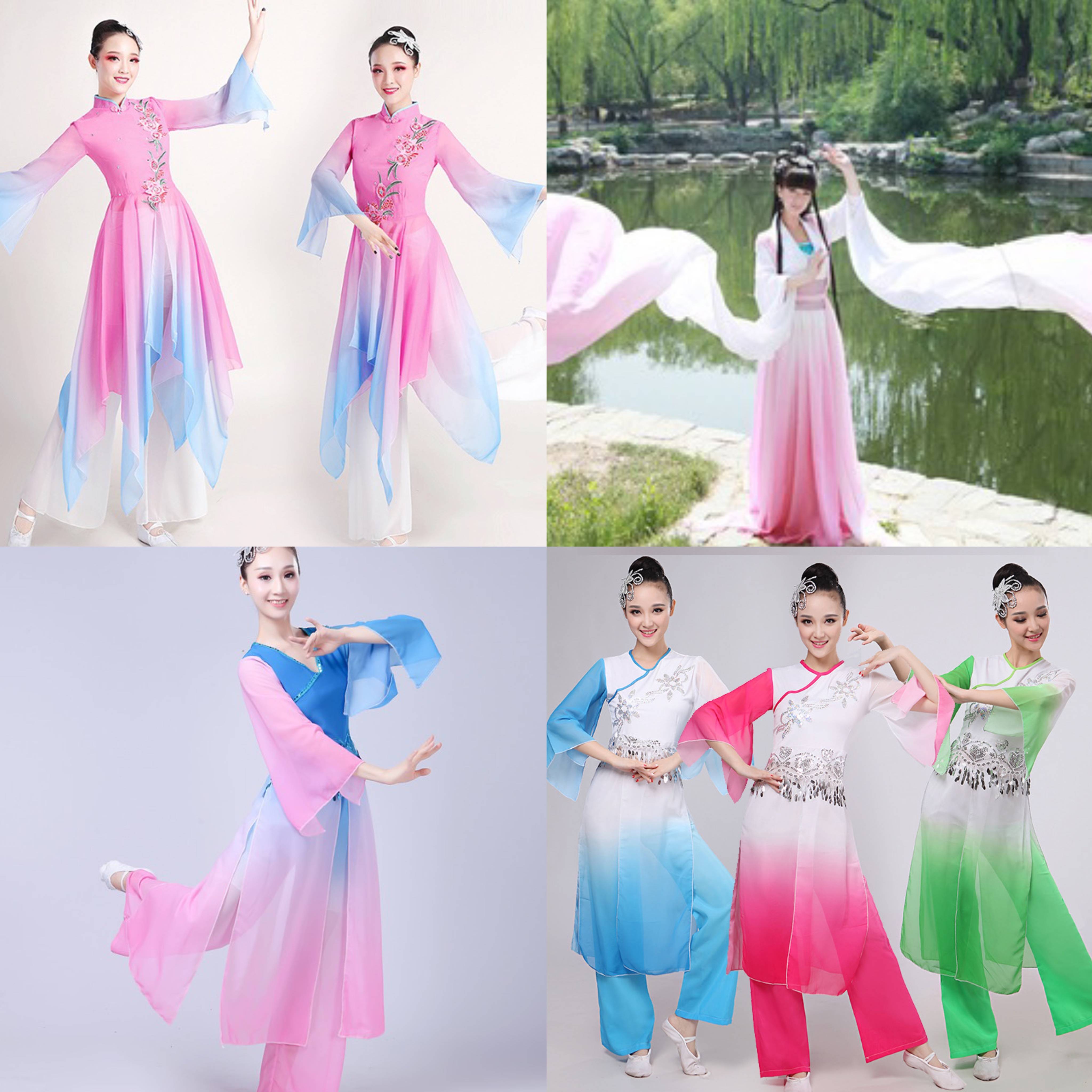 New classical dance performances, fan ethnic dancers, suits Yangge, adult elegant Chinese style exercise girl