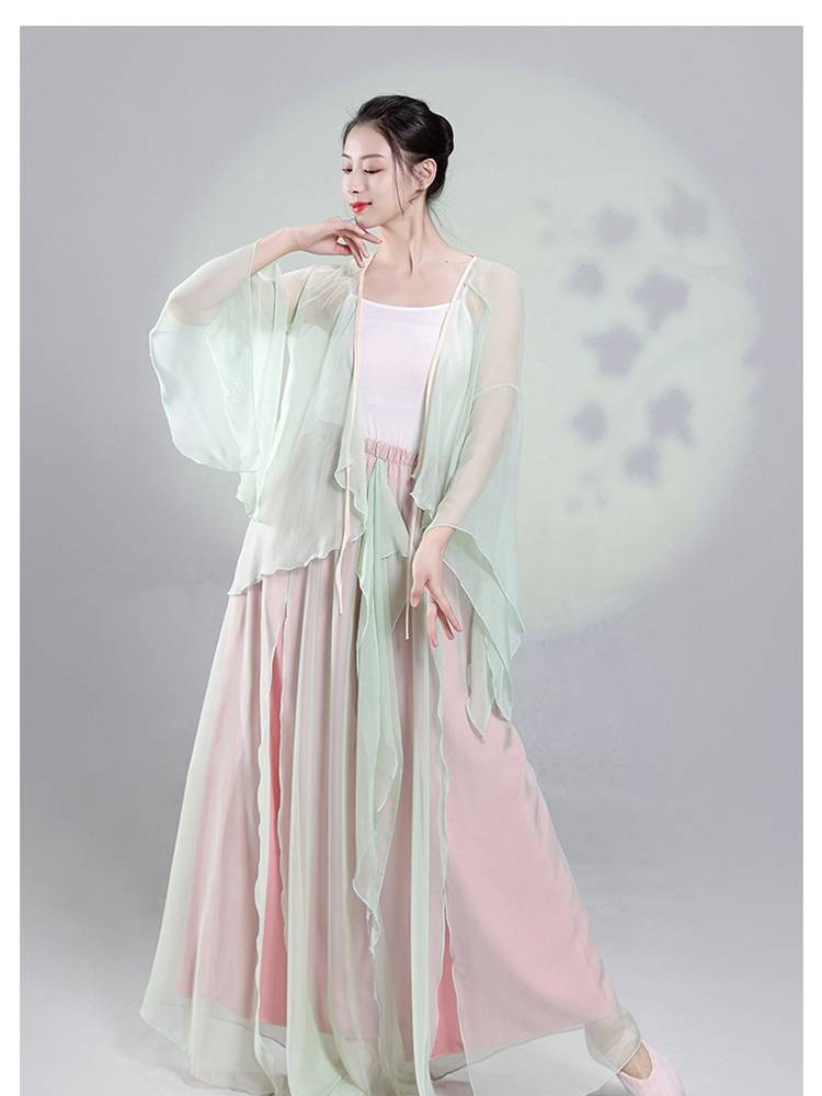 Classical dance body rhyme, elegant gauze training, national dance watch show, training art archaeological style dance suit girl