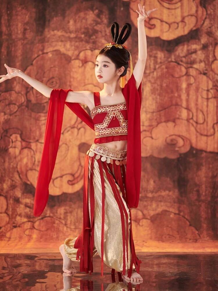 New Dunhuang clothing Flying Tianle Drum Hanfu Exotic Dance Server Girl Classical Dance National Style Setsuit