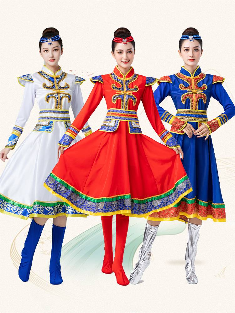 New Mongolian dance performance clothing women's adult Mongolian men's minority square dance performance clothing