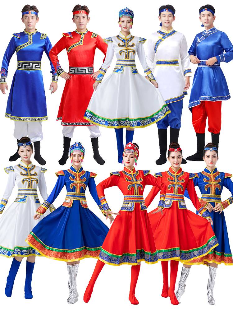 New Mongolian dance performance clothing women's adult Mongolian men's minority square dance performance clothing