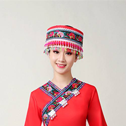 Guangxi March March Three Zhuang Miao Yao headdress ethnic singing festival adult stage dance performance hat