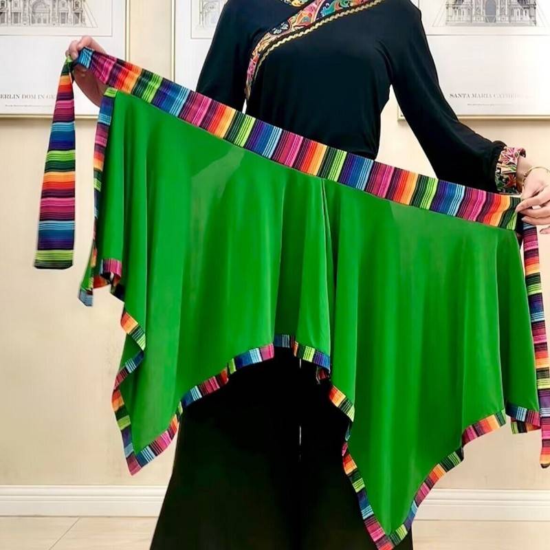 Bulls Plaza Dance Skirt Tibetan Dance National Dance Skirt Performance Dancing Practice Fart Curtain Anti -Polying Wet