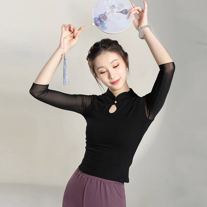 New classical dance service temperament slim super immortal top Chinese style modern dance national dance clothing practice service girl