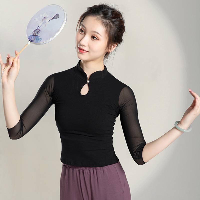 New classical dance service temperament slim super immortal top Chinese style modern dance national dance clothing practice service girl