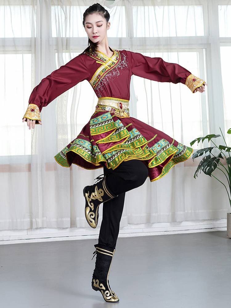 Art test of Mongolian chopstick dance clothing women's dress practice clothing new test grade Mongolian stage performance national suit
