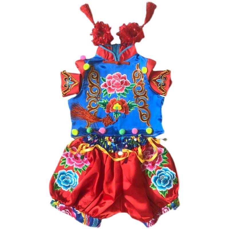 New Year's Day Festive Performance Service Kindergarten Chinese Little Dream Dance Yangge Dance Ethnic Wind Lantern Pants