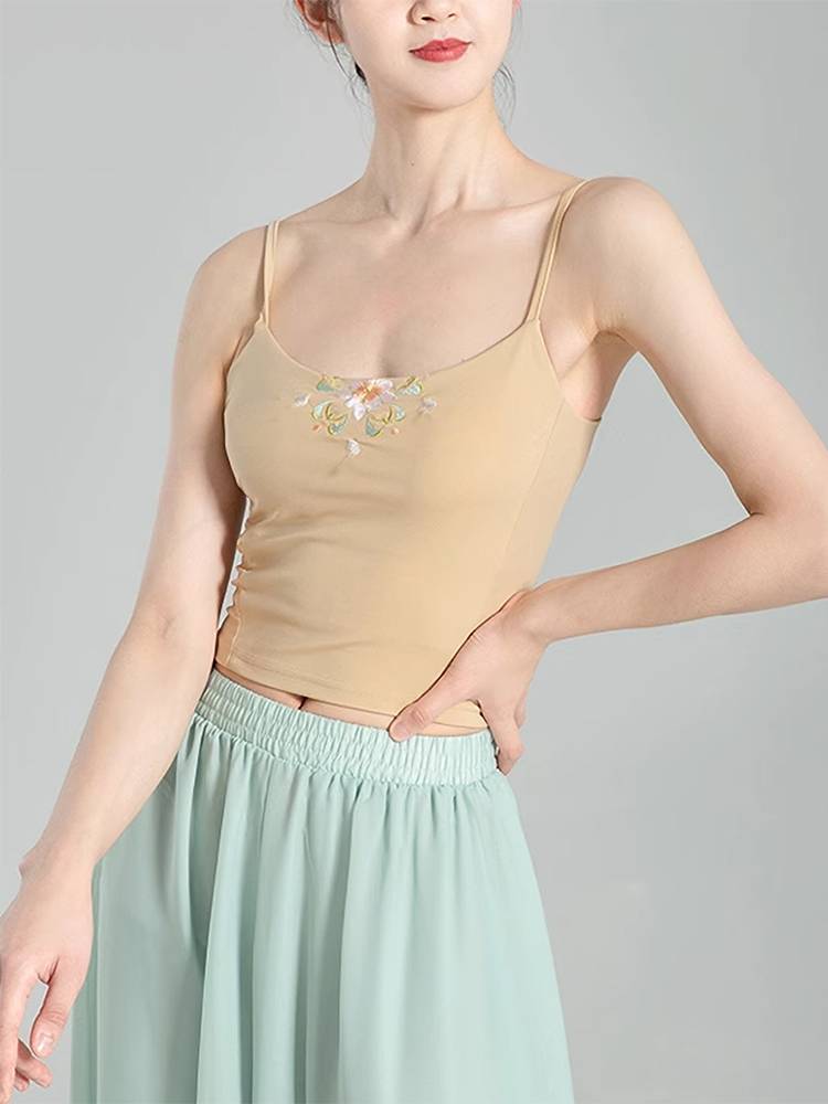 Classical dance embroidery vest dance practice clothing bottoming national dance performances, ancient style, rhyme, rhyme, chest camisole