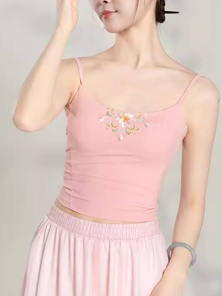 Classical dance embroidery vest dance practice clothing bottoming national dance performances, ancient style, rhyme, rhyme, chest camisole