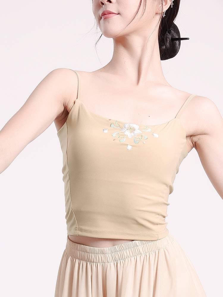 Classical dance embroidery vest dance practice clothing bottoming national dance performances, ancient style, rhyme, rhyme, chest camisole