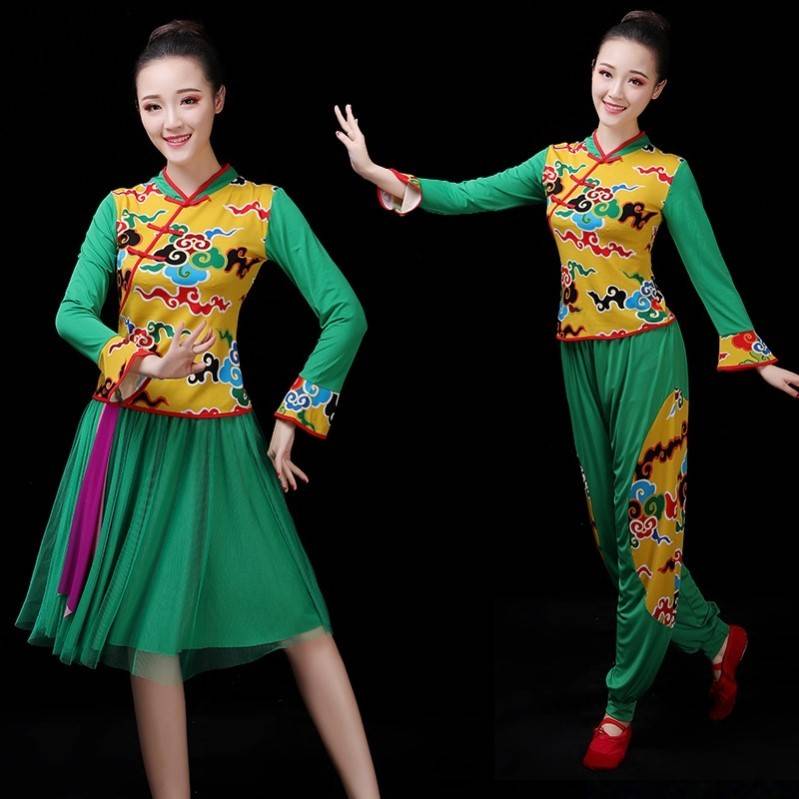 Guofeng National Folk Dance Classical Dance Plaza Dance Performance Service Discipline Fun Leading Professional Skin -Lean Yangge Dance