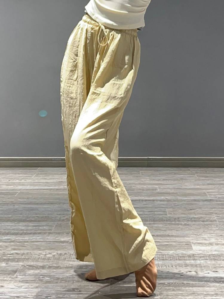 Modern dance exercise pants loose wide -leg pants Chinese dance elegant straight pants classical dance pants professional body clothes
