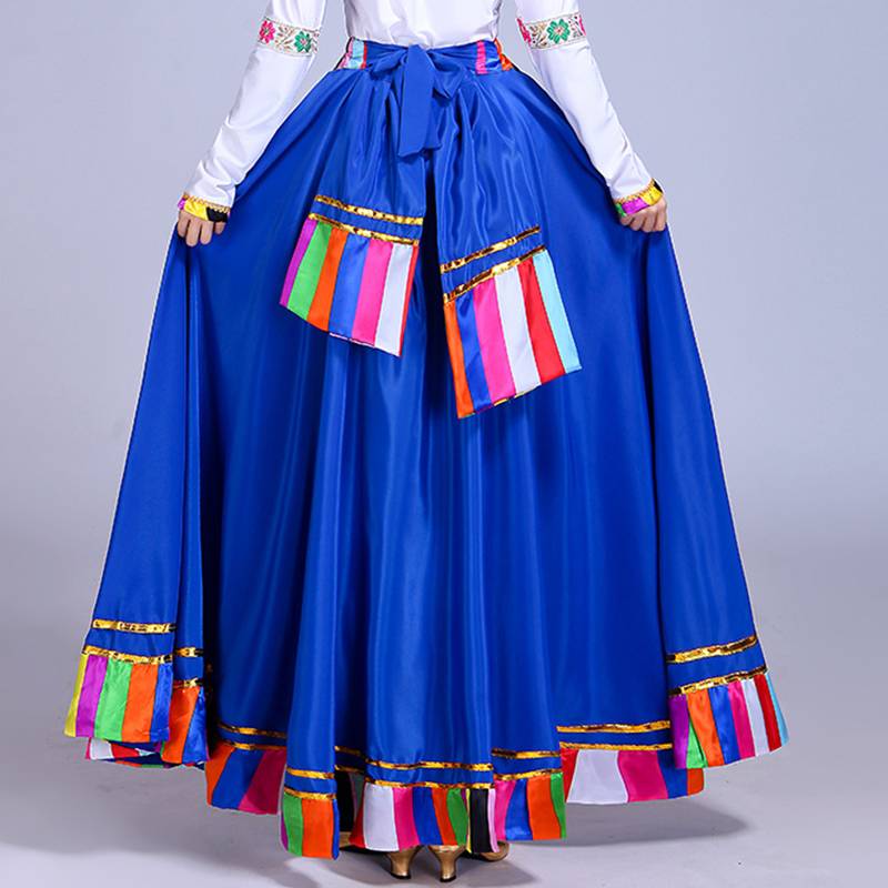 A Tibetan square dance, a Tibetan dance dress, a Tibetan dress, a Tibetan dress, and a dance dress