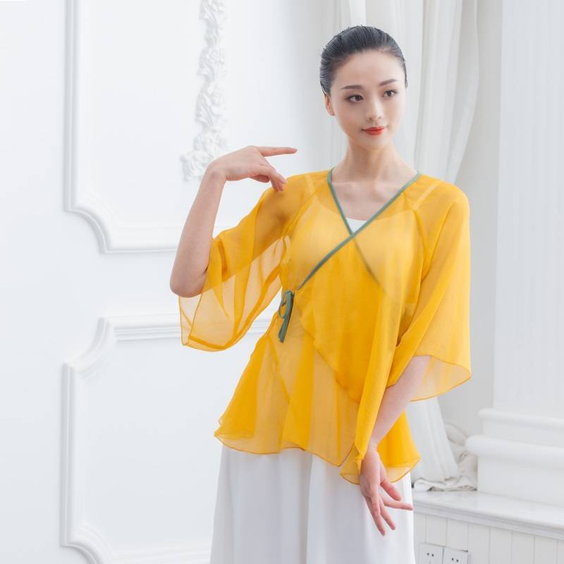 Modern classical dance body rhyme dance practice clothes, elegant and ancient style performances, cloak, national dance clothing female adult