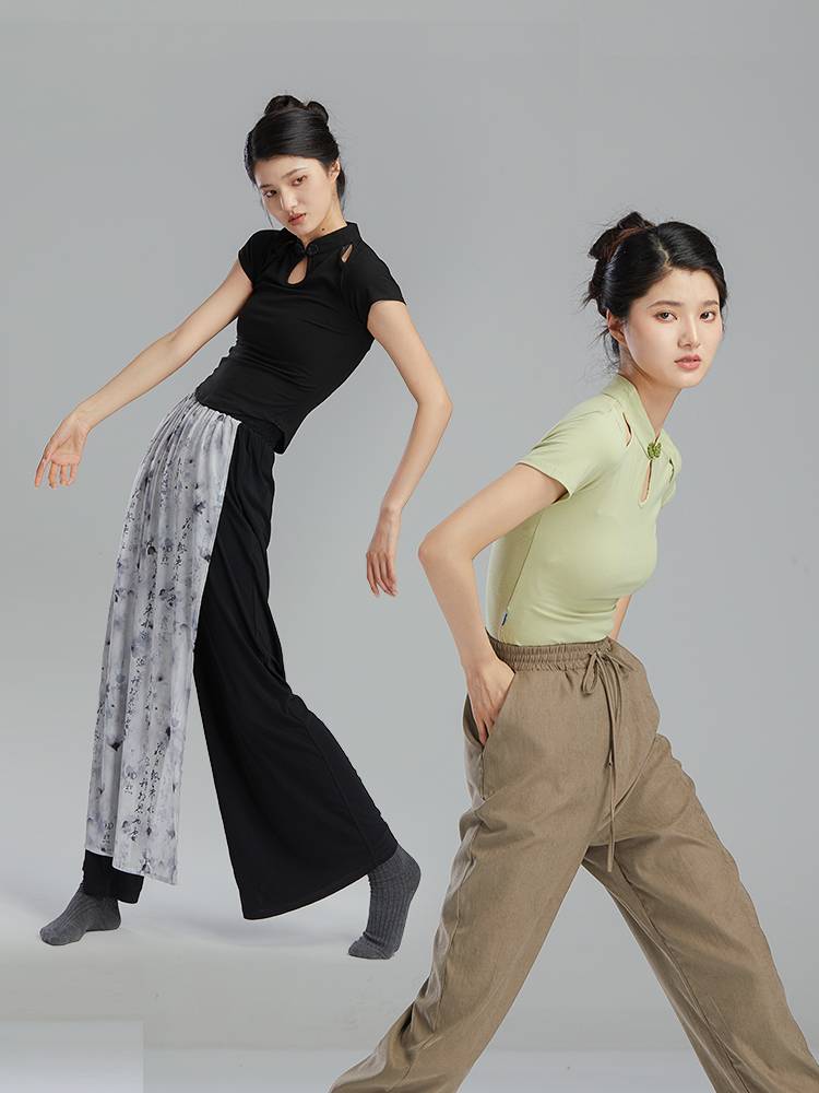 Dance Dance Classical Dance Practice Services Summer Chinese Short -sleeved Top Girl Chinese Dance Swap Dance Series Modern Dance